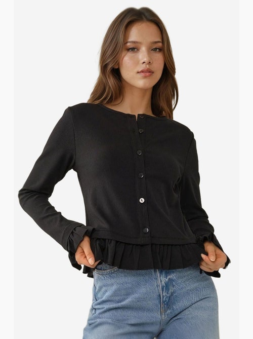 Cardigan lavorato a maglia con scollo rotondo aderente hiccup - Kiabi Cardigan lavorato a maglia con scollo rotondo aderente hiccup - Kiabi