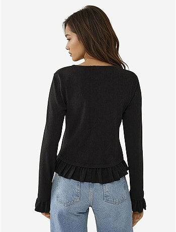 Cardigan lavorato a maglia con scollo rotondo aderente