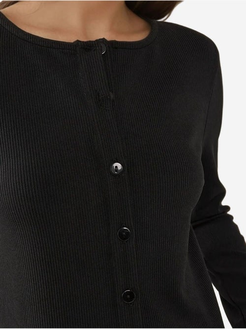 Cardigan lavorato a maglia con scollo rotondo aderente - Kiabi Cardigan lavorato a maglia con scollo rotondo aderente - Kiabi