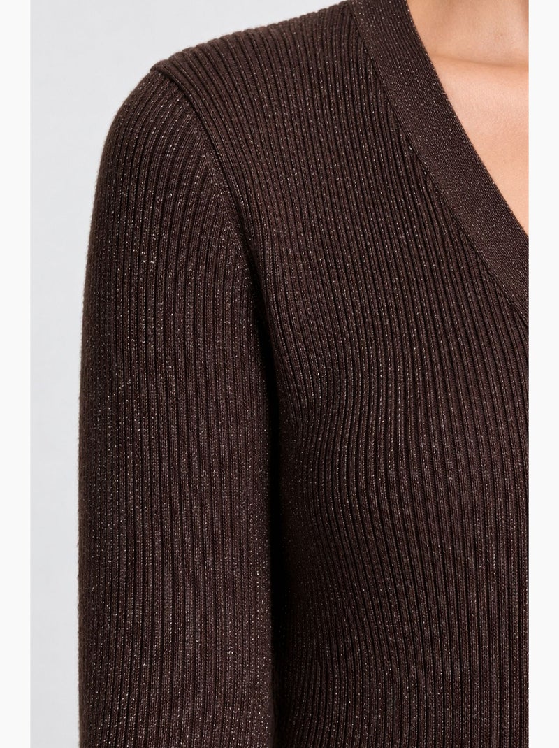 Cardigan lavorato a maglia donna istanbul Marrone cioccolato - Kiabi