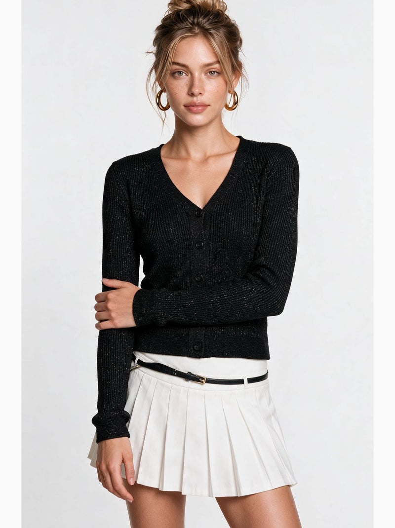 Cardigan lavorato a maglia donna istanbul Nero - Kiabi