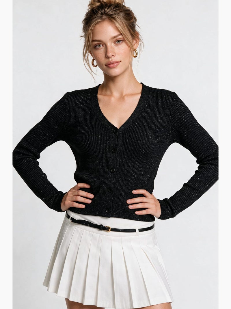 Cardigan lavorato a maglia donna istanbul Nero - Kiabi