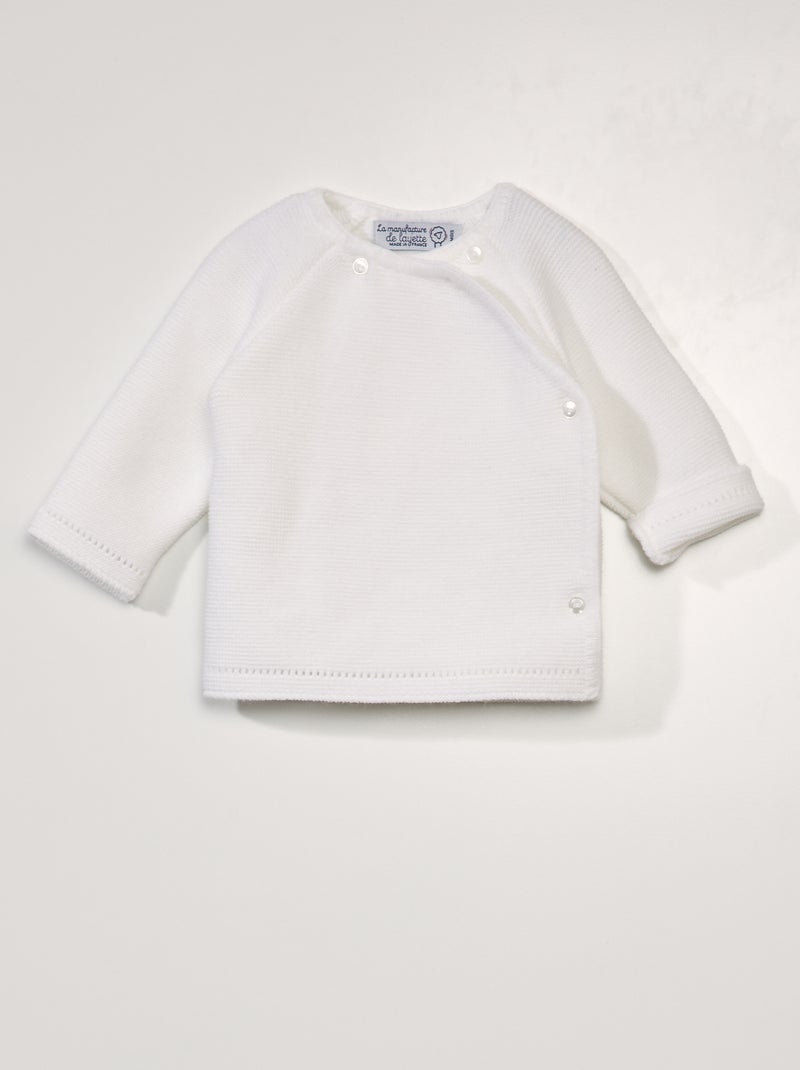 Cardigan lavorato a maglia 'La Manufacture de Layette' - Made in France bianco - Kiabi