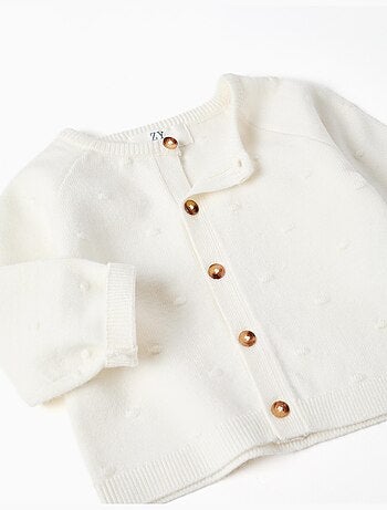 Cardigan lavorato a maglia popcorn