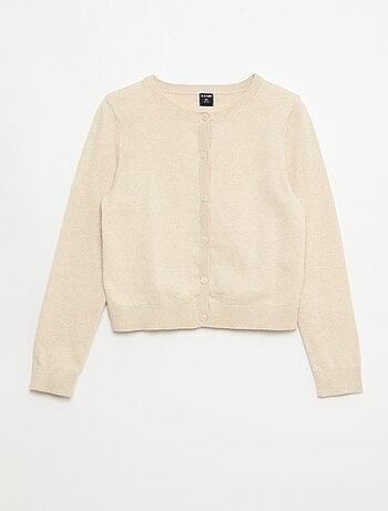 Cardigan leggero a tinta unita con collo rotondo