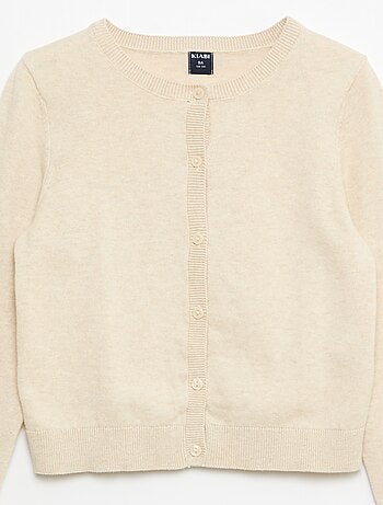 Cardigan leggero a tinta unita con collo rotondo