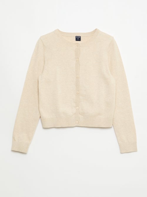 Cardigan leggero a tinta unita con collo rotondo - Kiabi