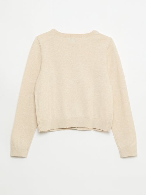 Cardigan leggero a tinta unita con collo rotondo - Kiabi