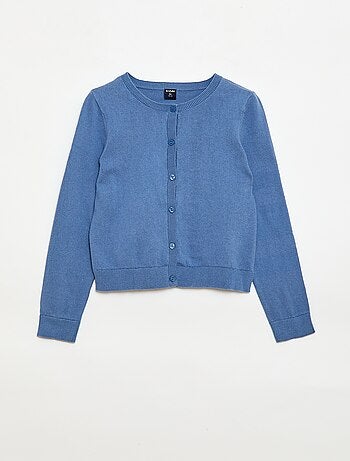 Cardigan leggero a tinta unita con collo rotondo