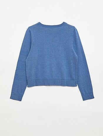 Cardigan leggero a tinta unita con collo rotondo