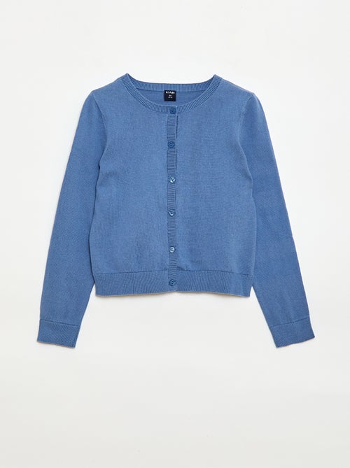 Cardigan leggero a tinta unita con collo rotondo - Kiabi