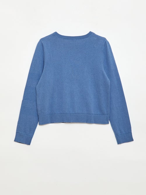 Cardigan leggero a tinta unita con collo rotondo - Kiabi