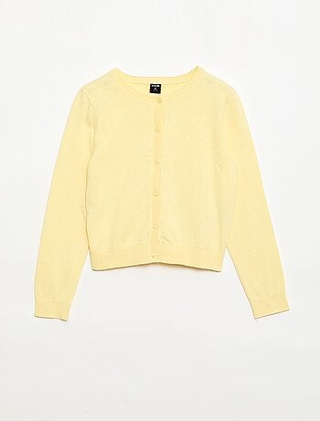 Cardigan leggero a tinta unita con collo rotondo