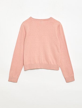 Cardigan leggero a tinta unita con collo rotondo