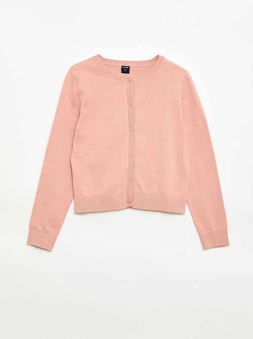 Cardigan leggero a tinta unita con collo rotondo - Kiabi