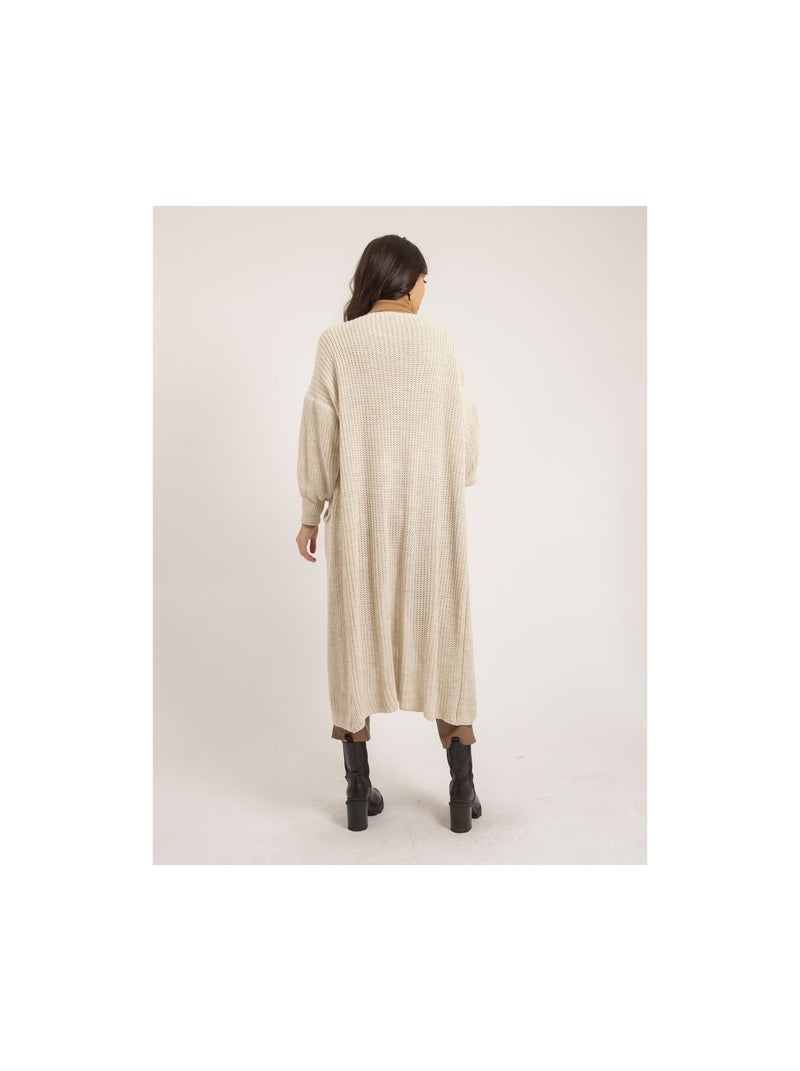Cardigan long ouvert KORFA Ecru - Kiabi