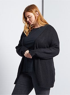 Taglie forti donna - Cardigan lungo a maglia grossa - - Kiabi