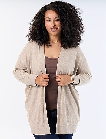 Cardigan lungo aperto a maglia fine