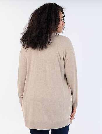 Cardigan lungo aperto a maglia fine