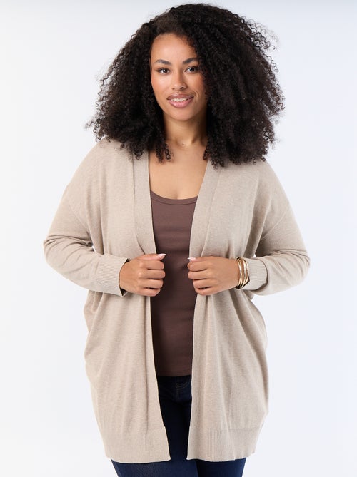 Cardigan lungo aperto a maglia fine - Kiabi