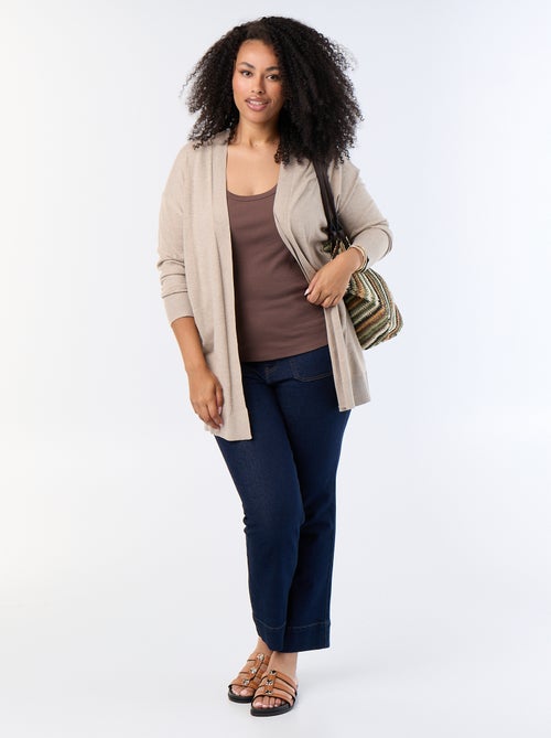 Cardigan lungo aperto a maglia fine - Kiabi