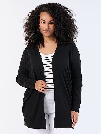 Cardigan lungo aperto a maglia fine