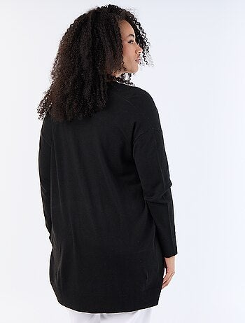 Cardigan lungo aperto a maglia fine