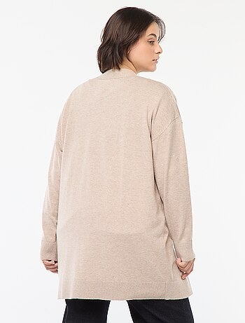 Cardigan lungo aperto in maglina leggera