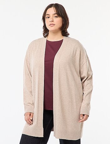 Cardigan lungo aperto in maglina leggera