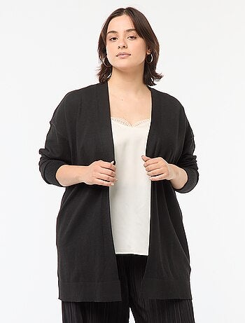 Cardigan lungo aperto in maglina leggera