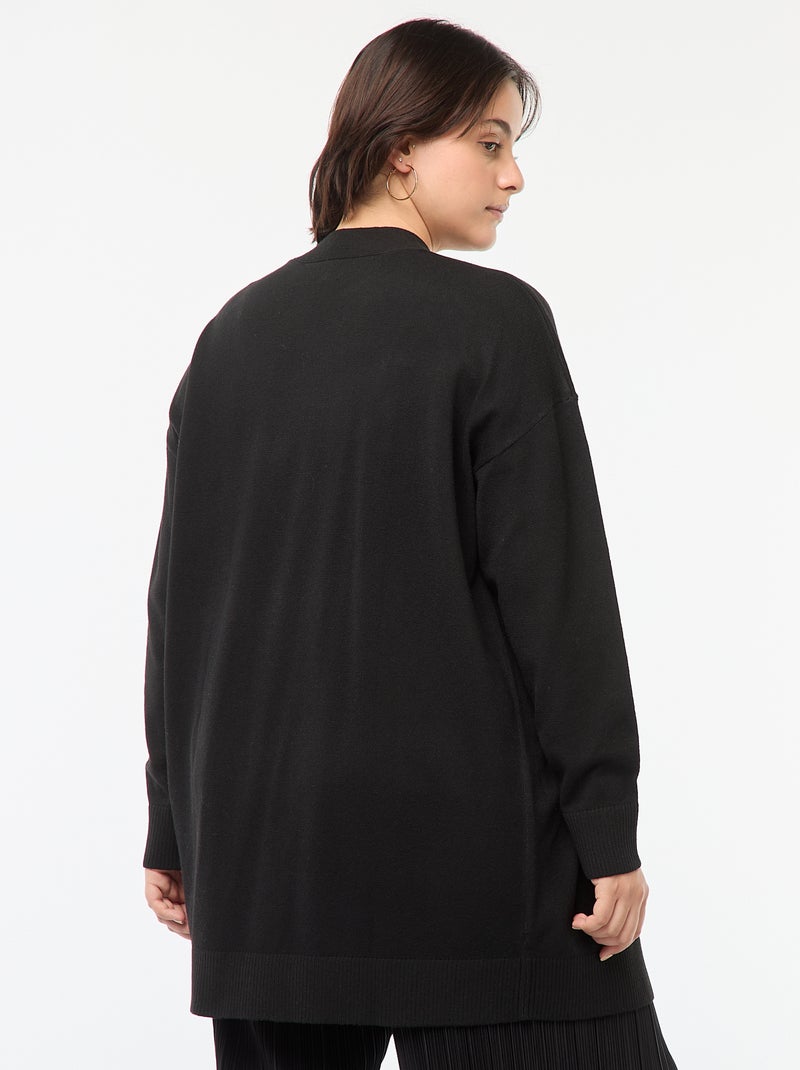 Cardigan lungo aperto in maglina leggera nero - Kiabi