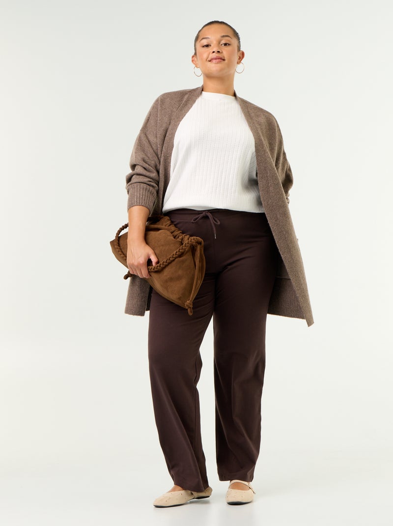 Cardigan lungo aperto Marrone - Kiabi