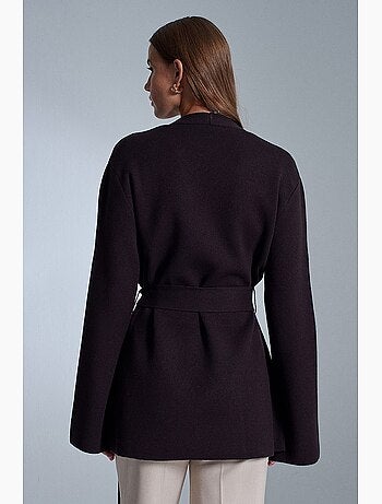 Cardigan lungo con scollo a v e cintura dilvin