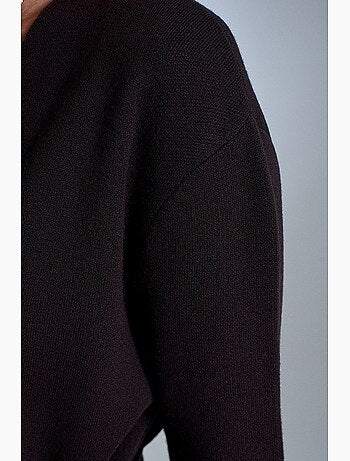 Cardigan lungo con scollo a v e cintura dilvin