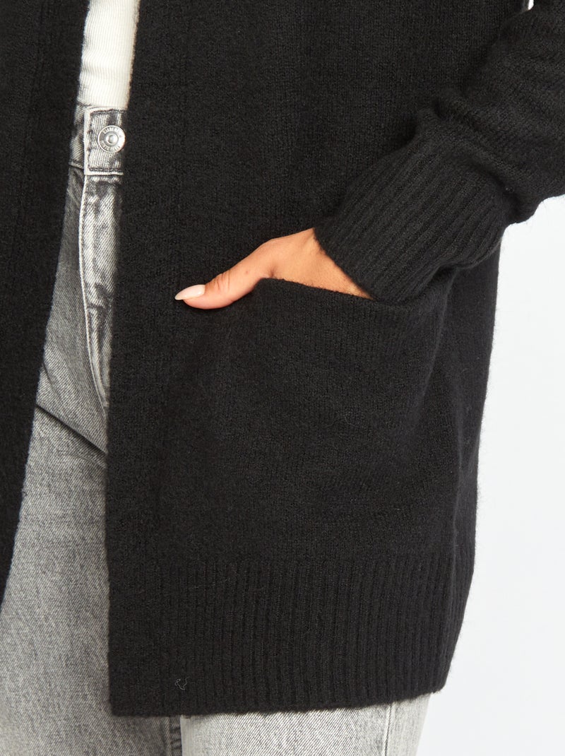 Cardigan lungo con tasche nero - Kiabi