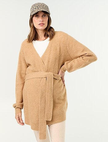 Cardigan lungo da maternità in misto mohair