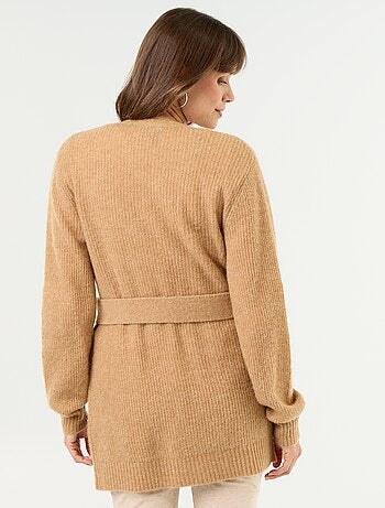 Cardigan lungo da maternità in misto mohair