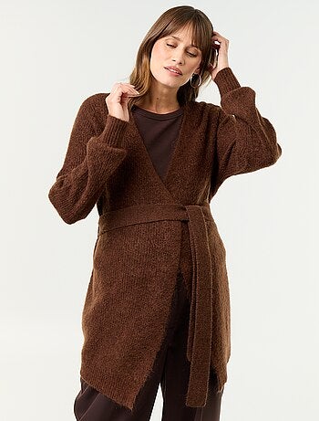 Cardigan lungo da maternità in misto mohair