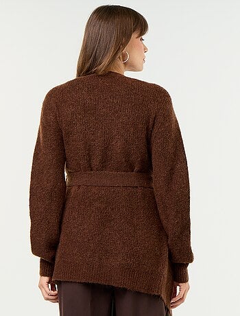 Cardigan lungo da maternità in misto mohair