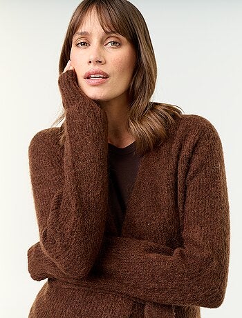 Cardigan lungo da maternità in misto mohair