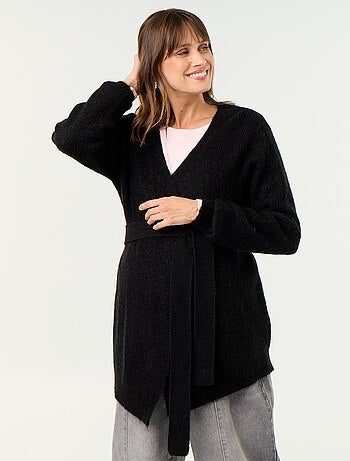 Cardigan lungo da maternità in misto mohair