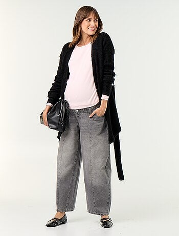 Cardigan lungo da maternità in misto mohair