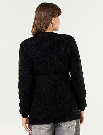 Cardigan lungo da maternità in misto mohair