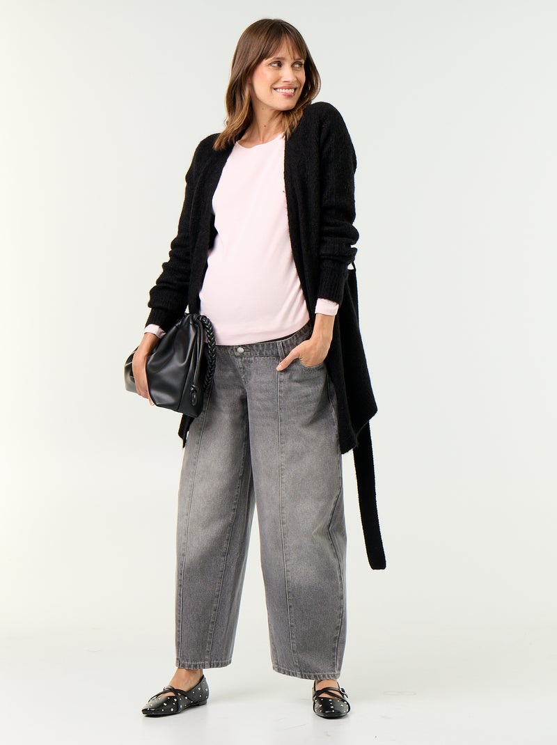 Cardigan lungo da maternità in misto mohair Nero - Kiabi