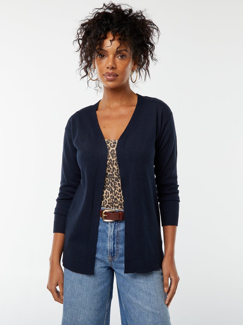 Cardigan lungo in maglia leggera blu - Kiabi