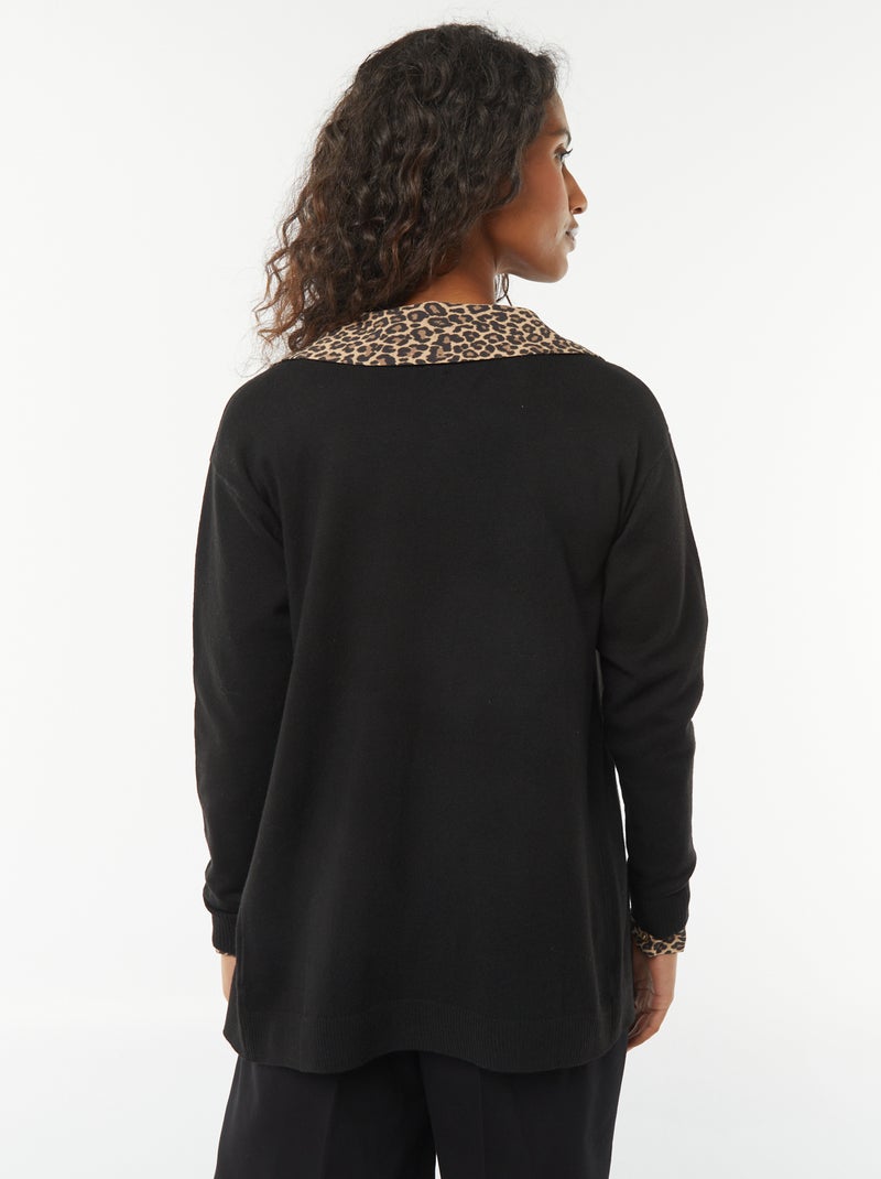 Cardigan lungo in maglia leggera nero - Kiabi