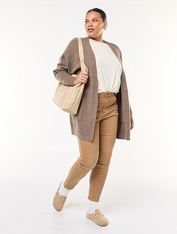 Cardigan lungo lavorato a maglia con 2 tasche