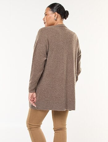 Cardigan lungo lavorato a maglia con 2 tasche