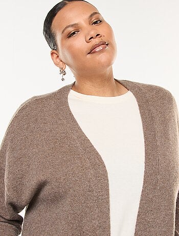 Cardigan lungo lavorato a maglia con 2 tasche