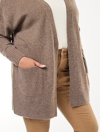 Cardigan lungo lavorato a maglia con 2 tasche